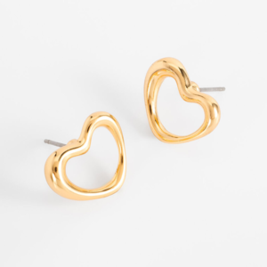 Aretes NICE con diseño de corazón calado orgánico